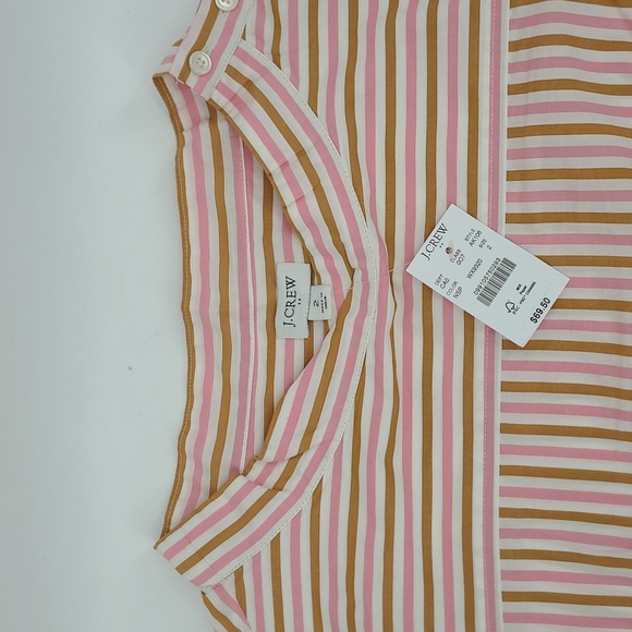 NWT J. Crew Striped Cotton Blouse Women's Size 2 - Picture 5 of 12